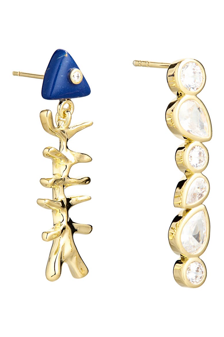 Pescado Mismatched Drop Earrings, Alternate, color, GOLD