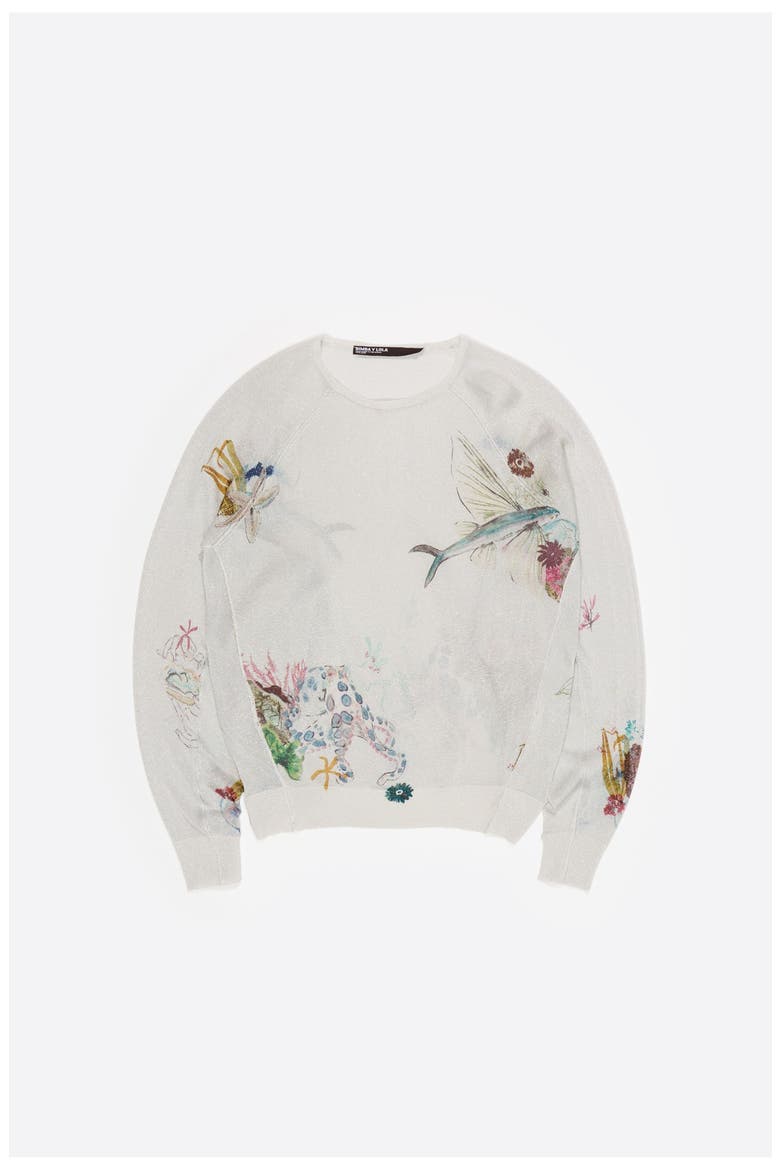 Lurex Batwing Sleeve Sweater, Alternate, color, SEABED OFF WHITE