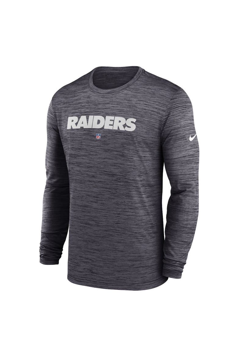 Men's Nike  Black Las Vegas Raiders Sideline Team Velocity Performance Long Sleeve T-Shirt, Alternate, color, Black