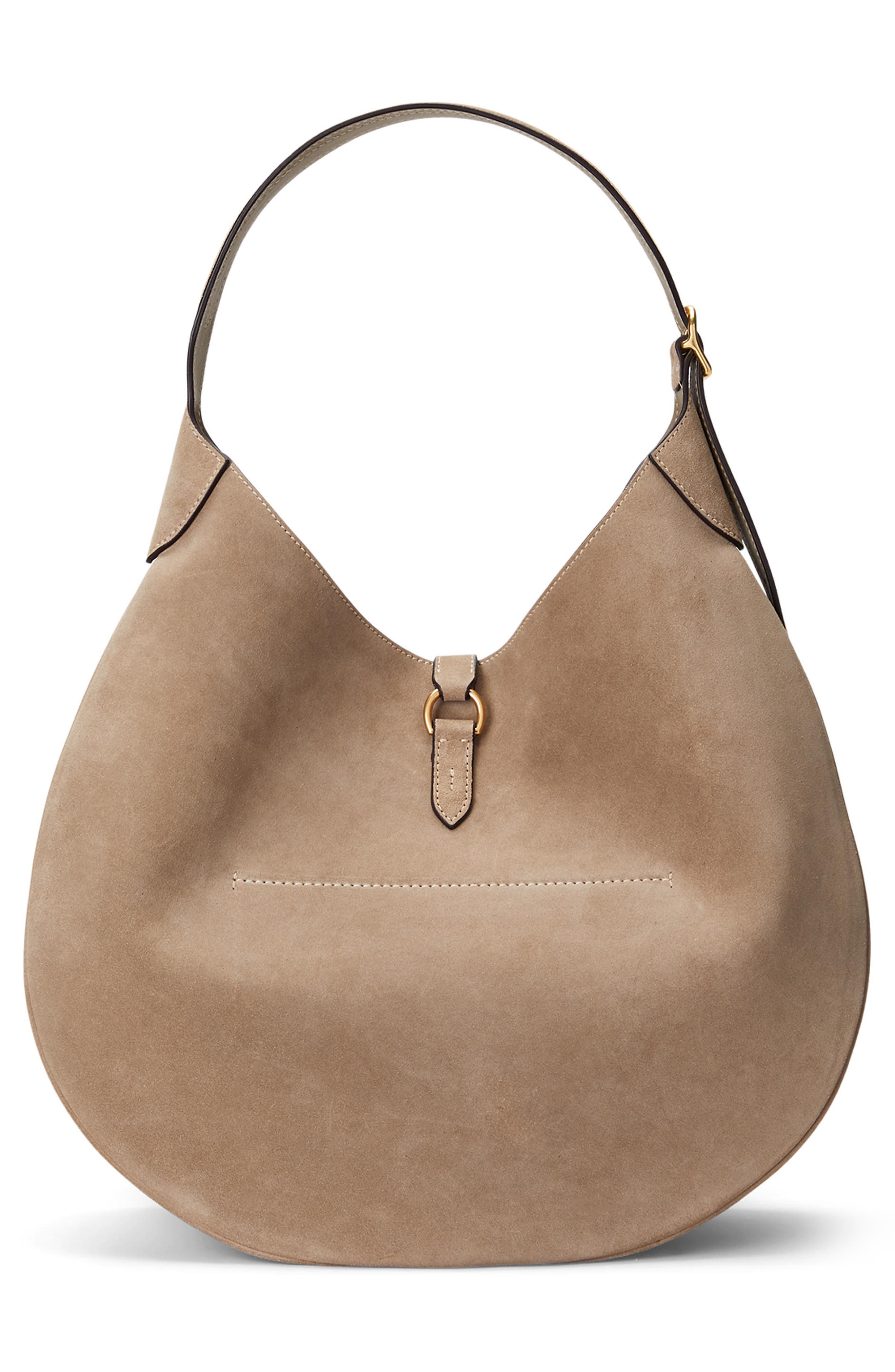 Polo Ralph Lauren Large Polo ID Suede Shoulder Bag, Alternate, color, 