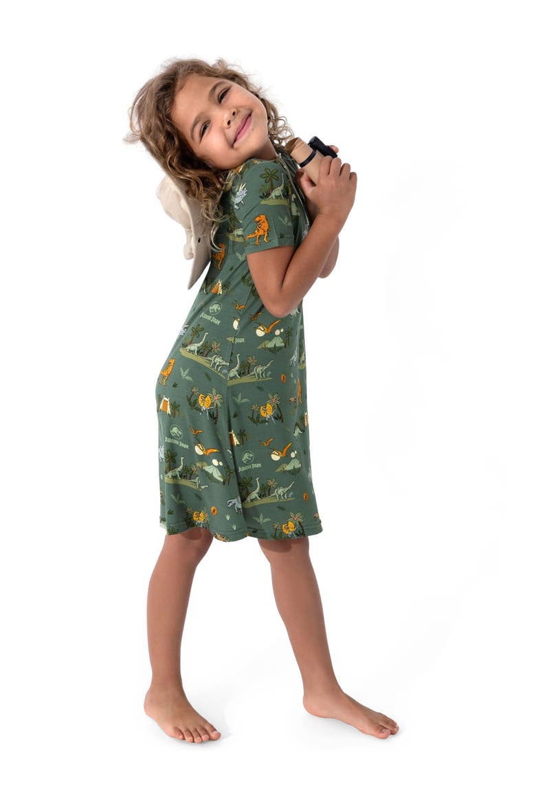 Kids' Jurassic Park Safari Short Sleeve Dress, Alternate, color, Jurassic Park: Safari