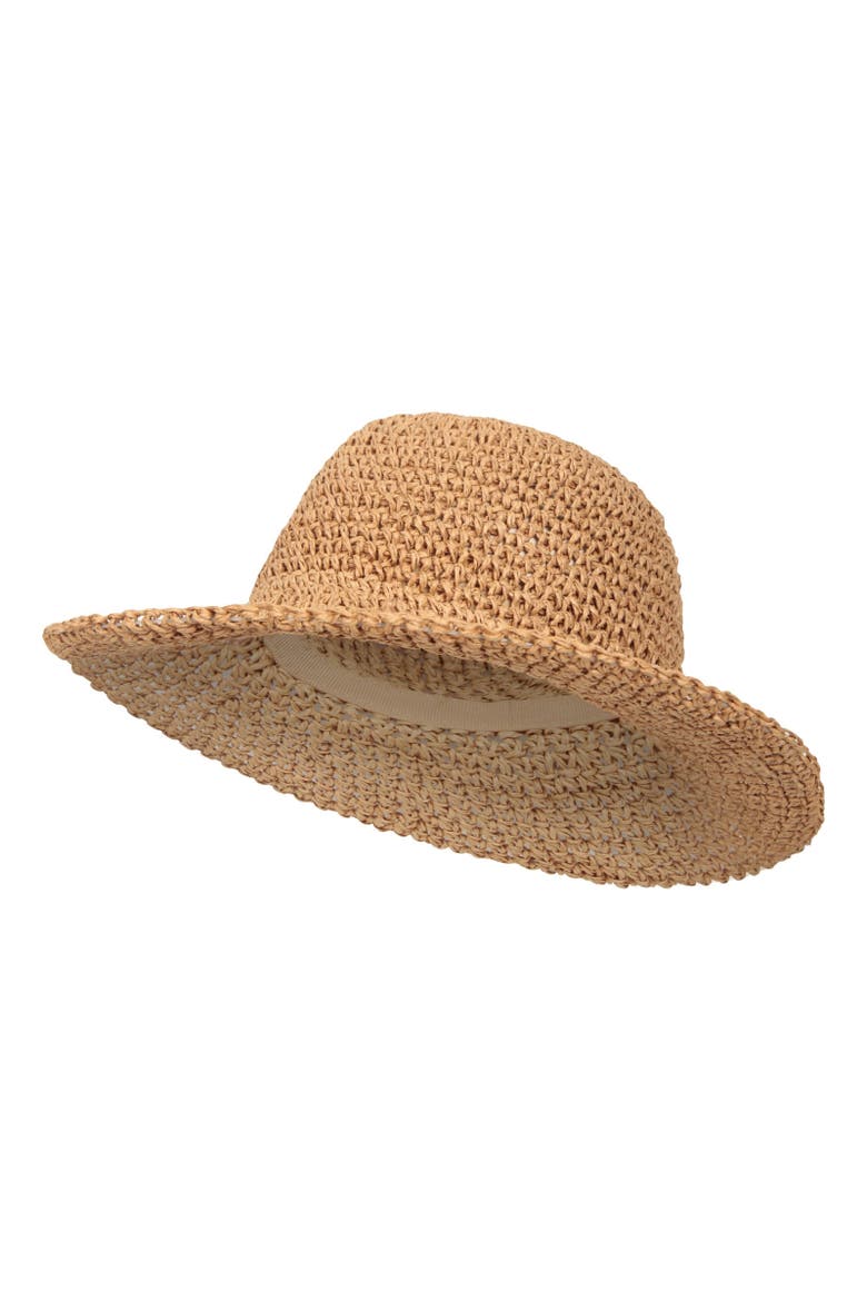 Straw Packable Sun Hat, Alternate, color, Dark Beige