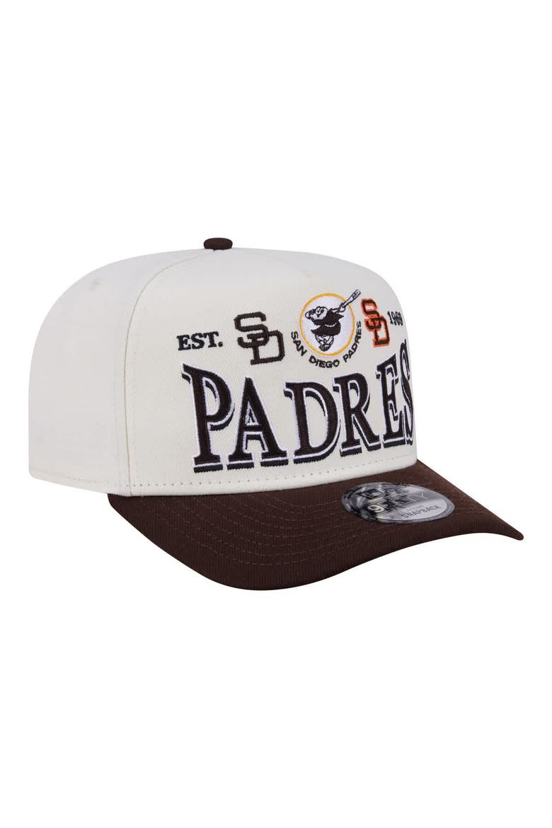 Men's New Era Cream San Diego Padres Throwback Tri-Hit A-Frame 9FIFTY Adjustable Hat, Alternate, color, Cream