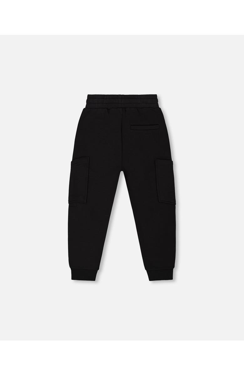 Deux par Deux Little Boy's French Terry Sweatpants With Side Pockets Black, Alternate, color, Black