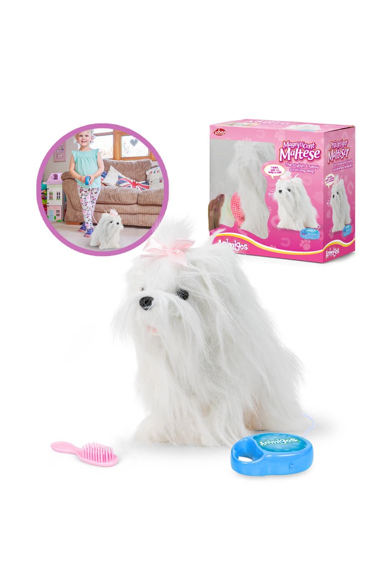 Animigos Magnificent Maltese Dog Interactive Toy, Alternate, color, Multicolored