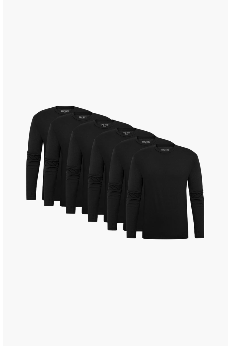 Standard Long Sleeve Crew Neck T-Shirt, Main, color, Black