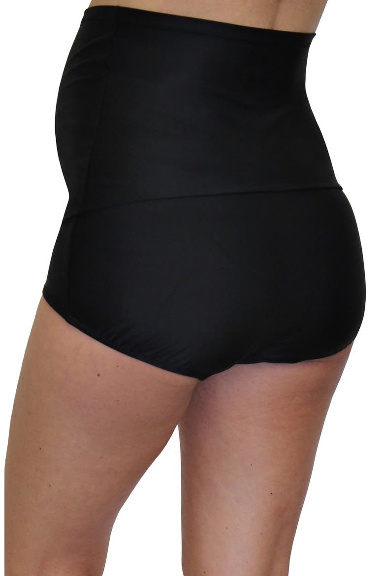 Foldover Swim Briefs, Alternate, color, BLACK