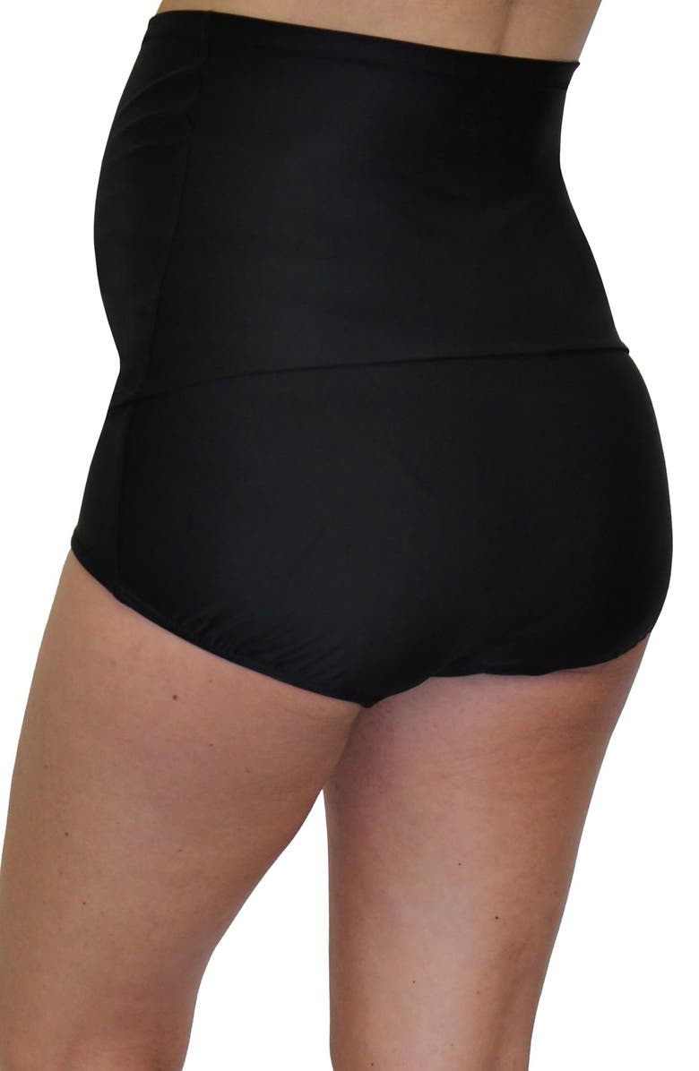 Mermaid Maternity Foldover Swim Briefs, Alternate, color, Black