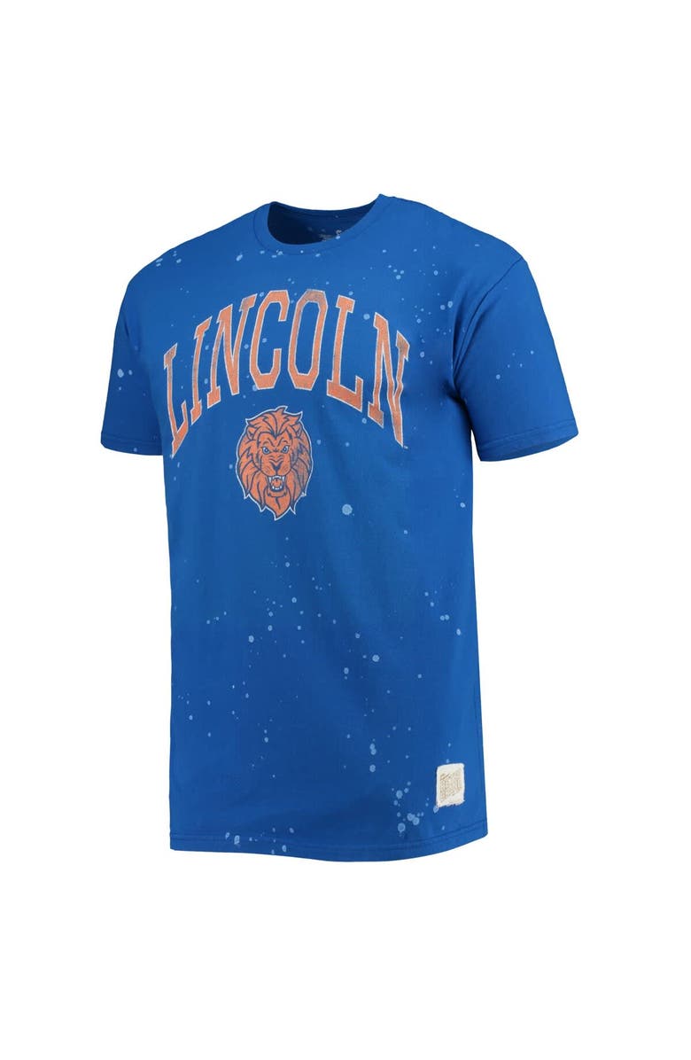 Retro Brand Men's Original Retro Brand Royal Lincoln Lions Bleach Splatter T-Shirt, Alternate, color, Royal