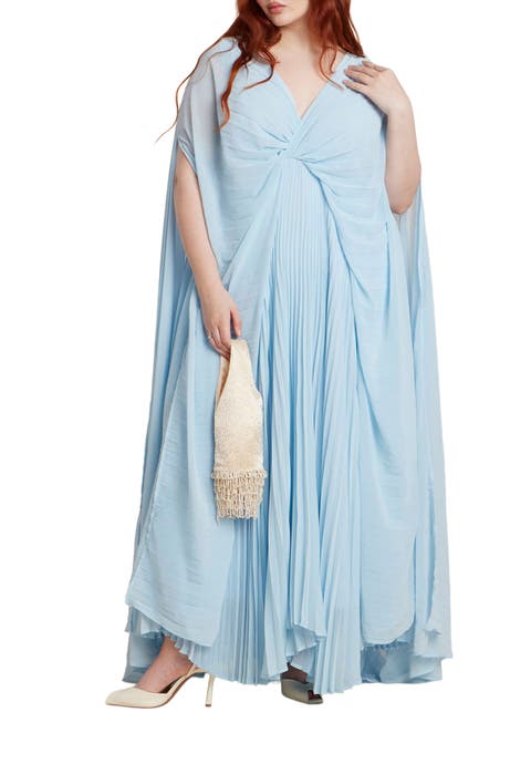 Pleated Cape Gown