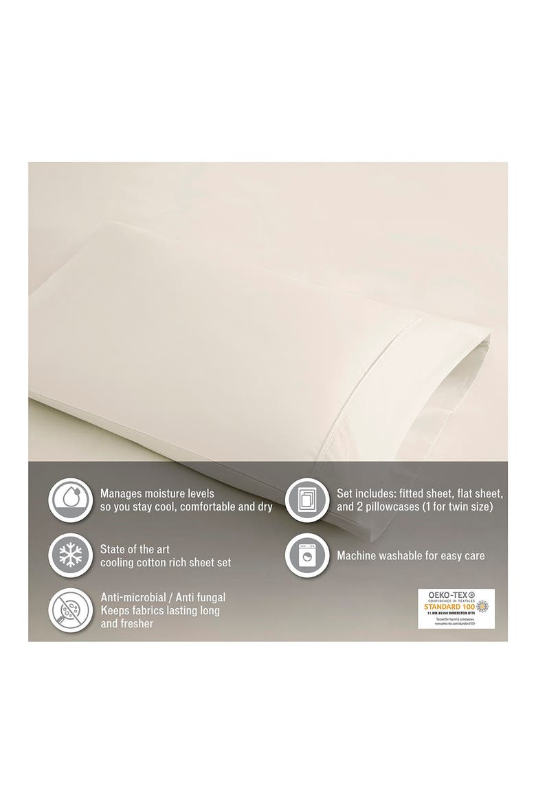 600 Thread Count Cooling Cotton Rich Sheet Set, Alternate, color, SEAFOAM