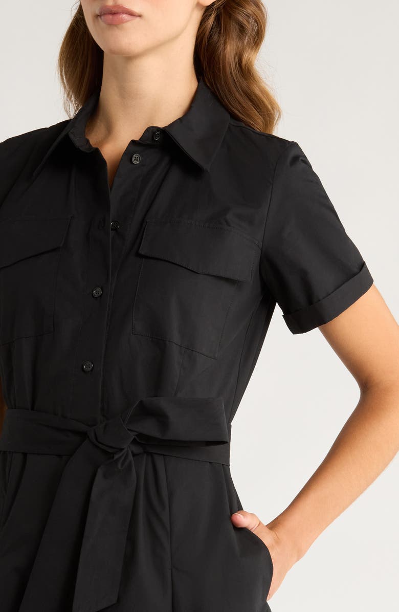 Ted Baker Box Pleat Tie Belt Cotton Maxi Shirtdress, Alternate, color, 