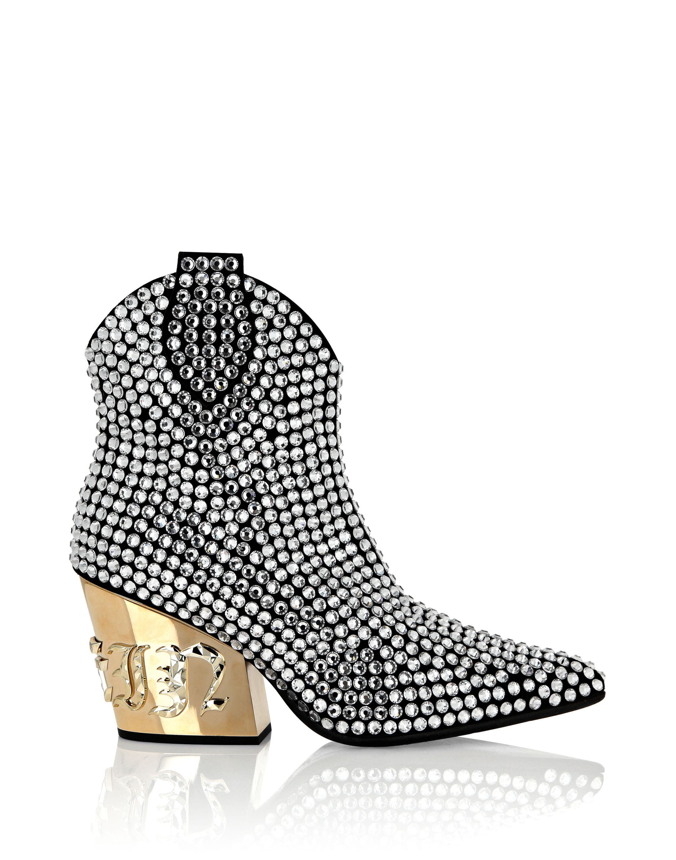 Boots High Heels Mid Gothic Plein Women, Alternate, color, Silver