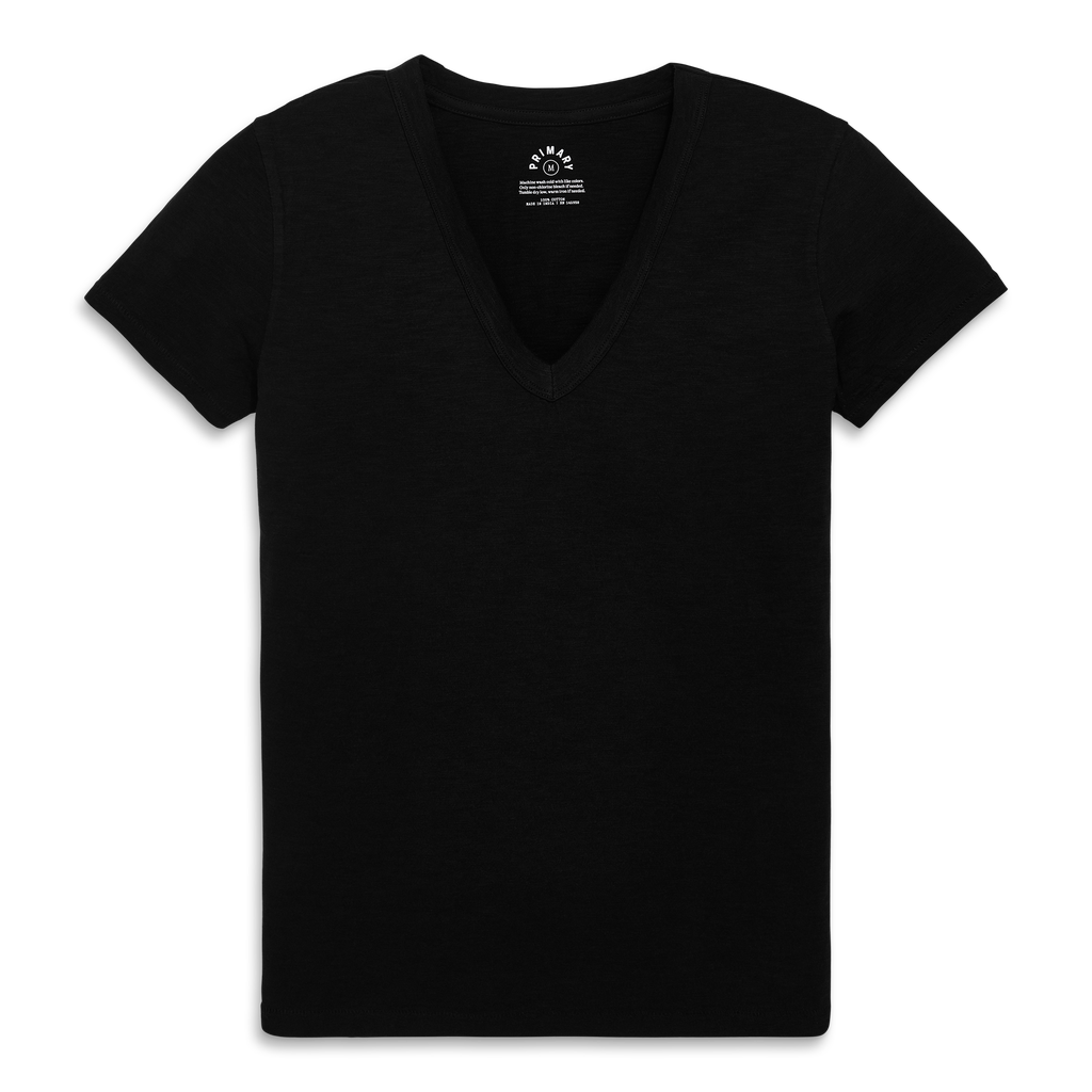 Shop Primary Adult Classic Slub V-neck Tee In Black