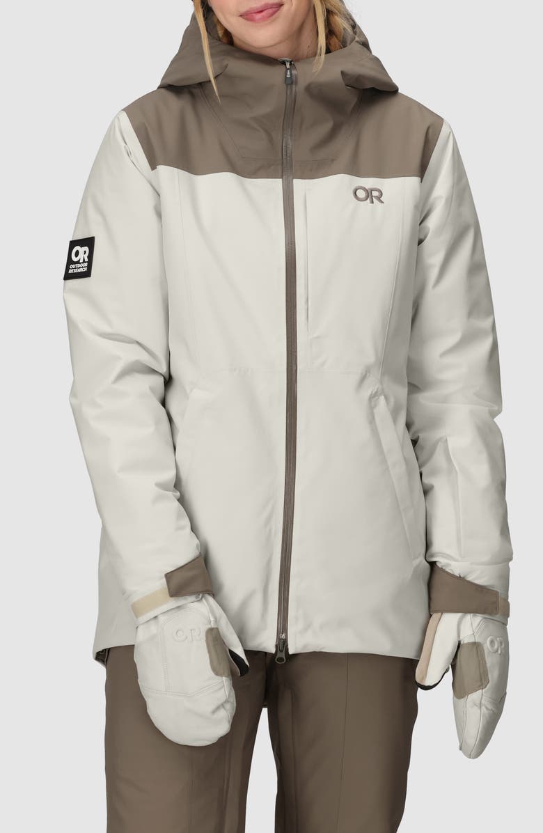 Outdoor Research Snowcrew Waterproof Hooded Ski Jacket, Main, color, Oyster/ Sable