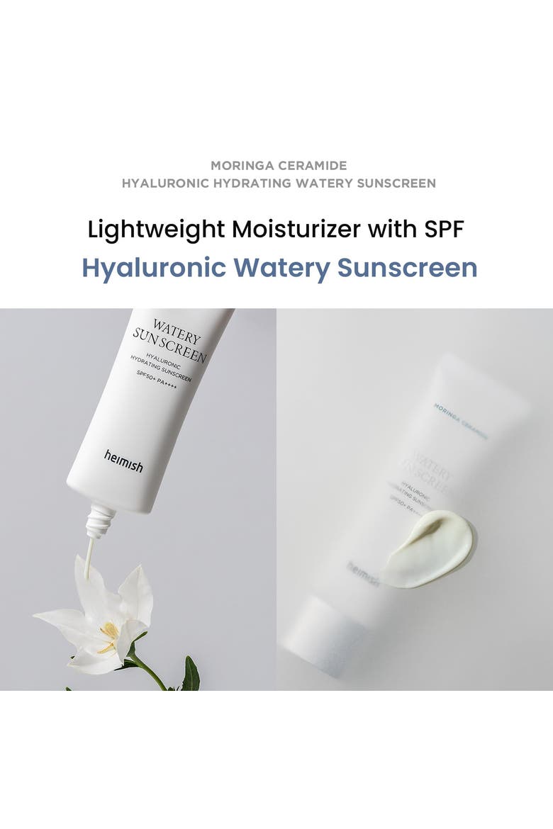 Moringa Ceramide Hyaluronic Acid Hydrating Watery Sunscreen 50ml, Alternate, color, White