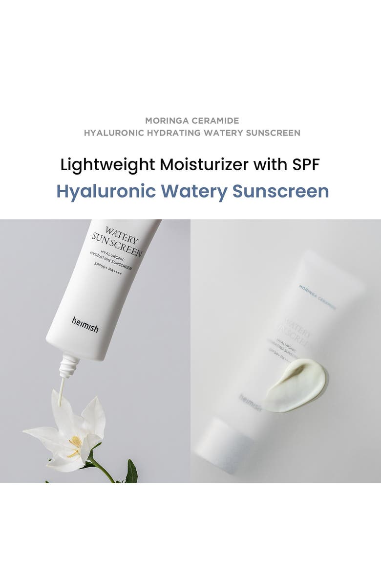 Heimish Moringa Ceramide Hyaluronic Acid Hydrating Watery Sunscreen 50ml, Alternate, color, White