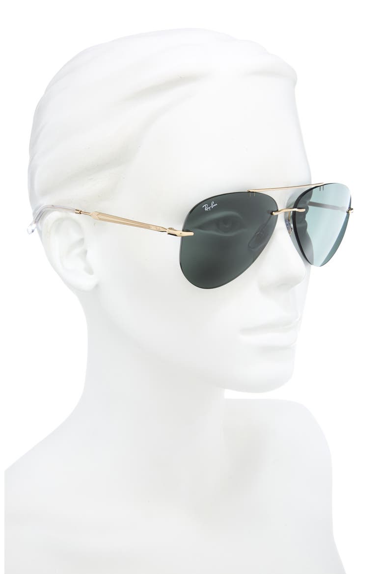 62mm Oversize Pilot Sunglasses, Alternate, color, ARISTA / DARK GREEN