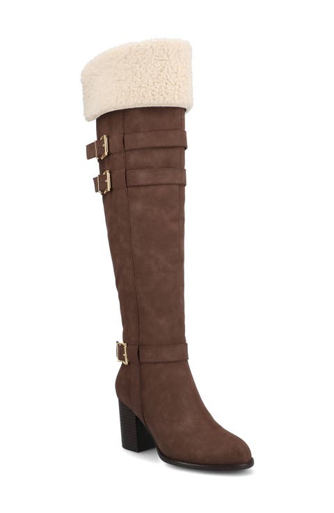 Alyza Faux Shearling Over-the-Knee Boot (Women)