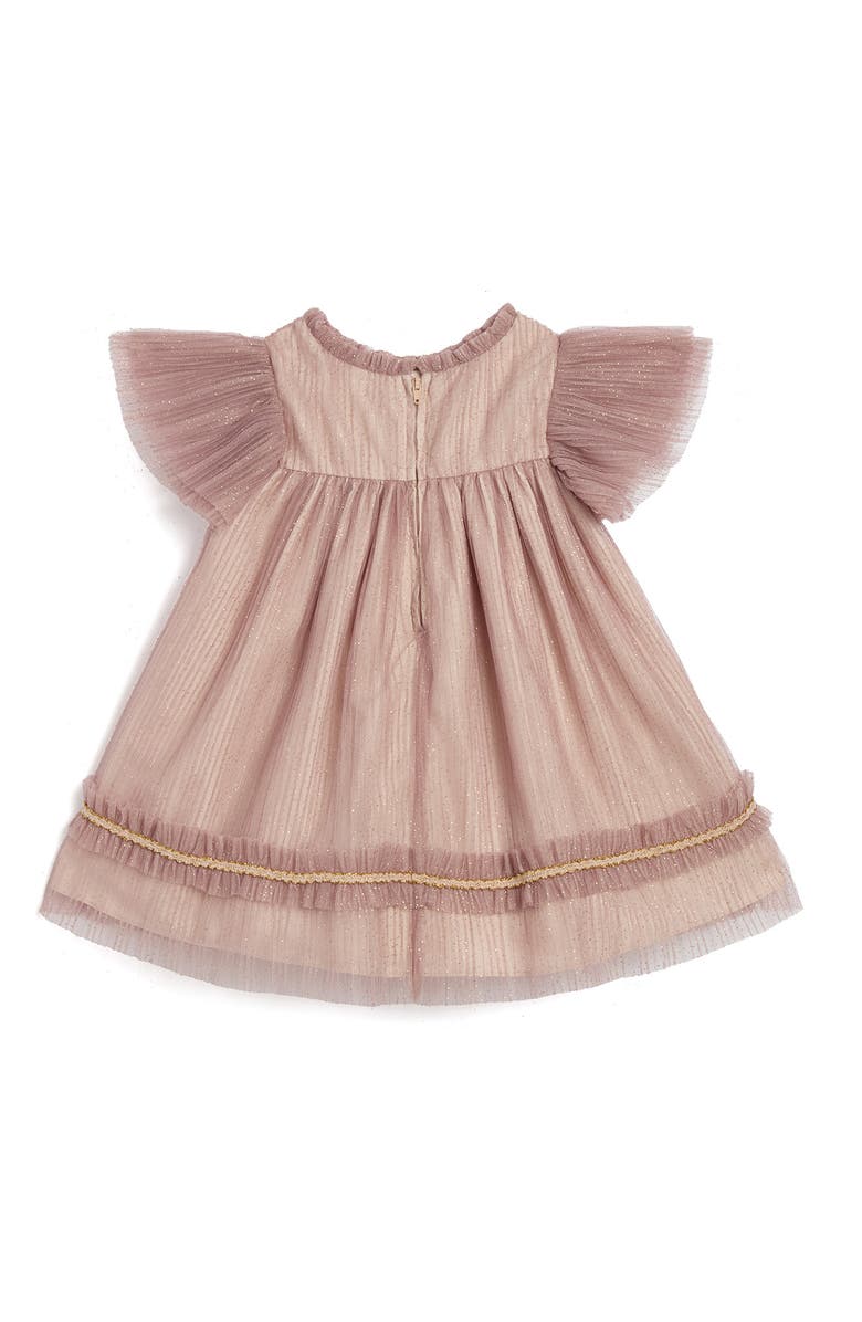 Pippa & Julie Remy Metallic Mesh Party Dress with Bloomers, Alternate, color, Mauve