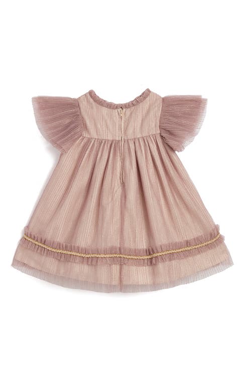 Pippa & Julie Remy Metallic Mesh Party Dress With Bloomers In Pink