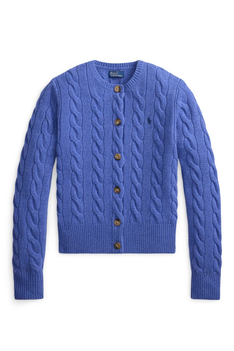 Wool & Cashmere Cardigan, Alternate, color, BLUE