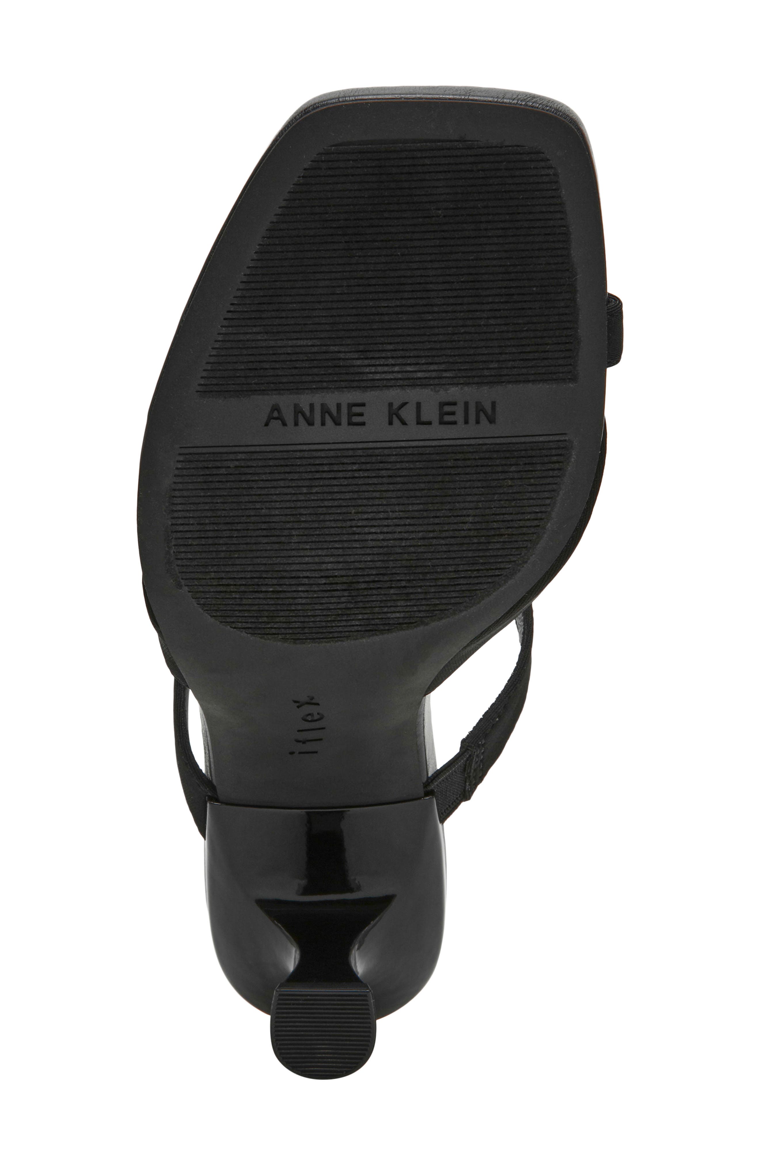 Anne Klein Jevelli Toe Loop Sandal, Alternate, color, Black Stretch