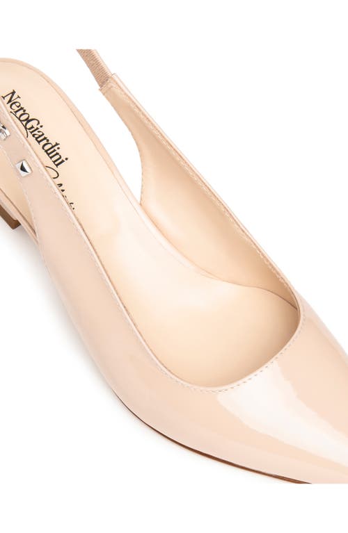 Nerogiardini Pointed Toe Slingback Pump In Natural