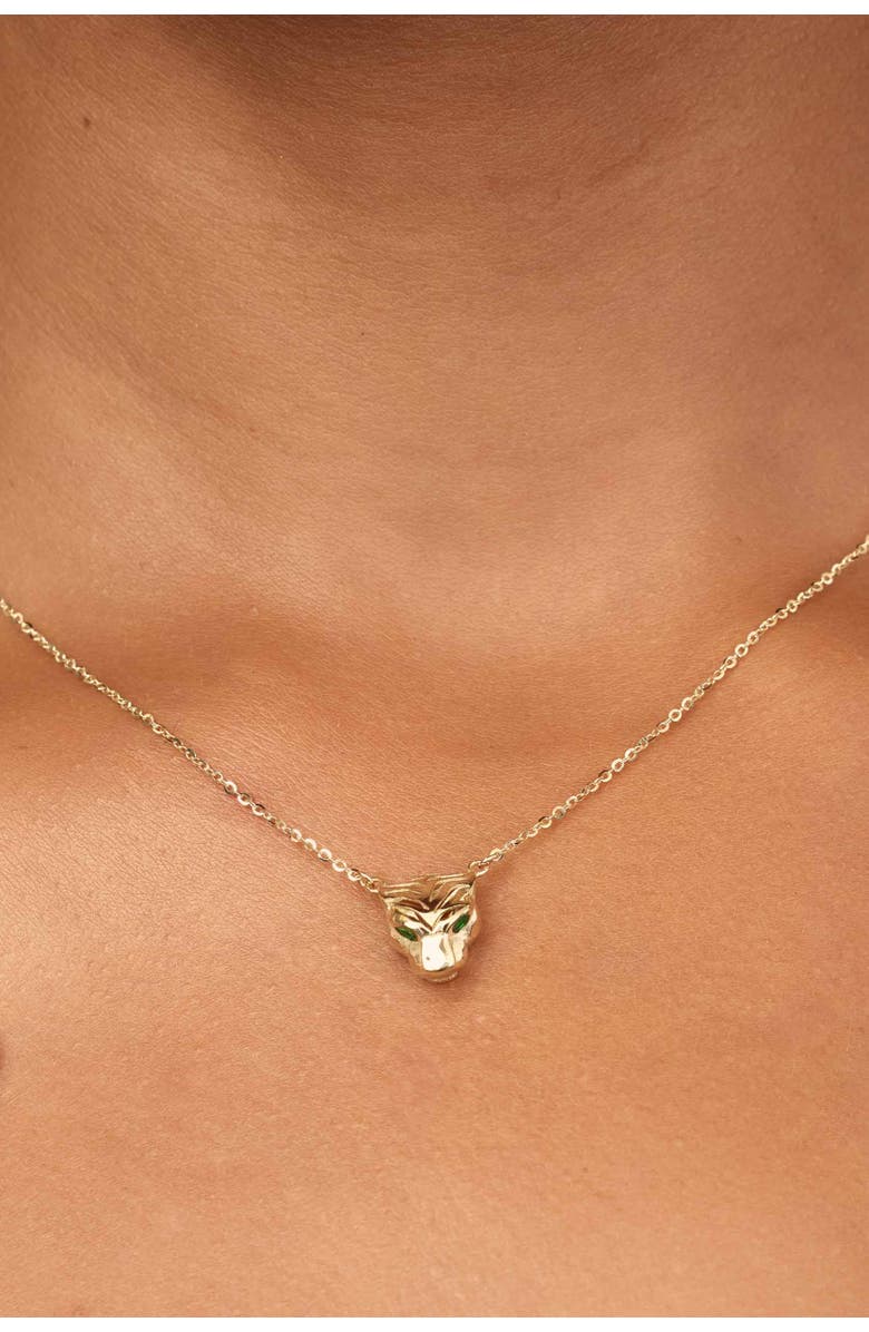 Oradina 14K Gold Majestic Panther Pendant Necklace, Alternate, color, 