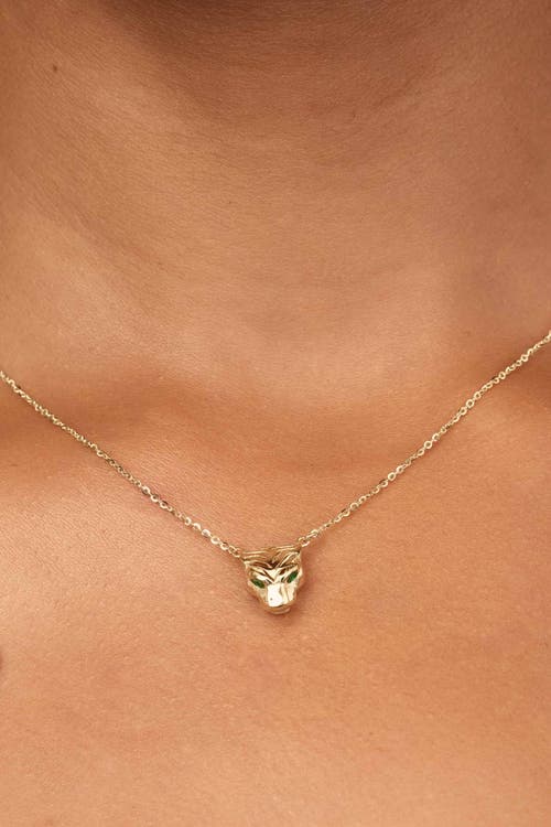 Oradina 14k Gold Majestic Panther Pendant Necklace In Yellow Gold