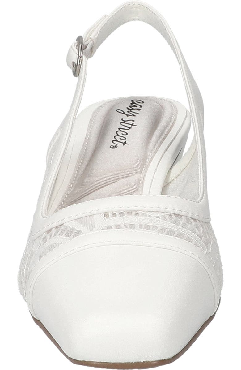EASY STREET Fortune Square Toe Slingback Pump, Alternate, color, White