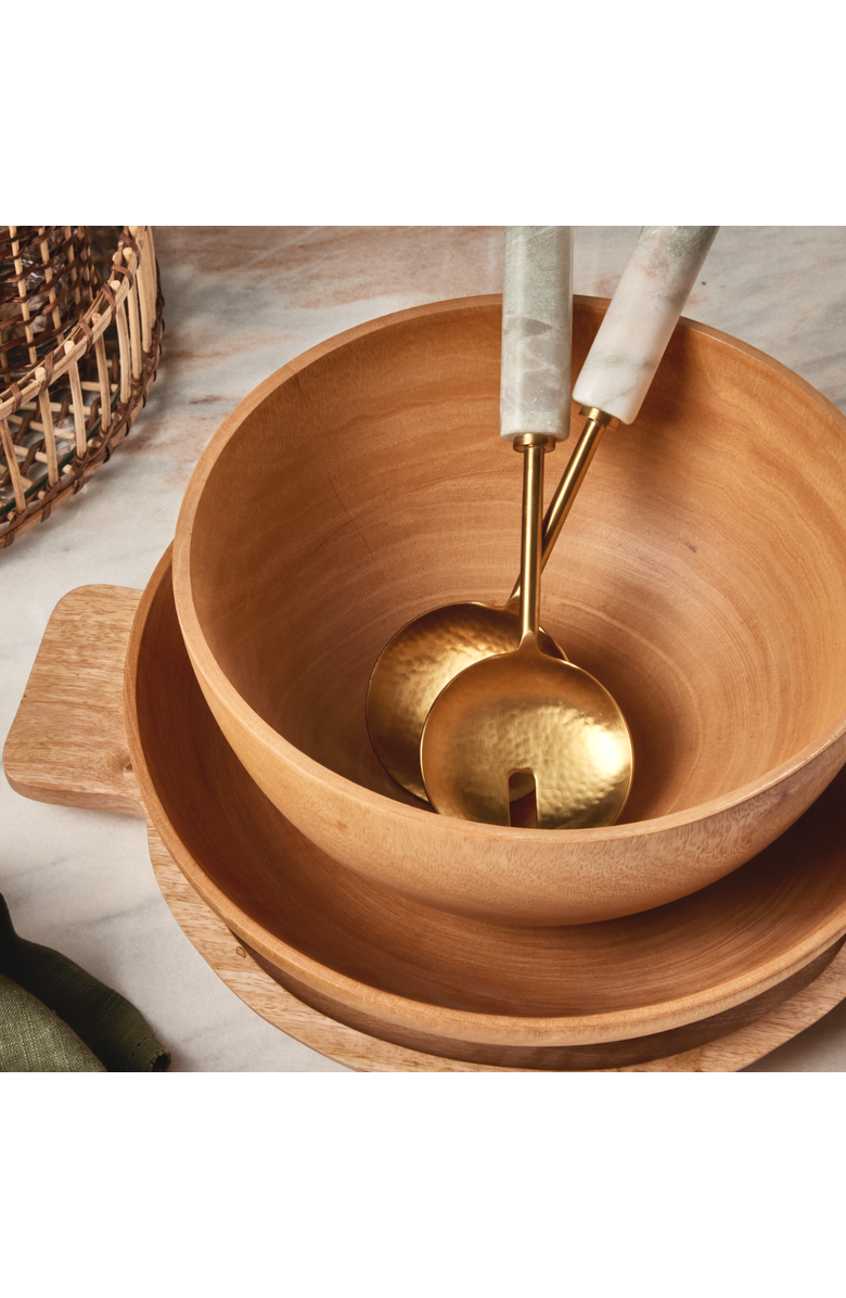 Be Home Kiln Mango Wood Salad Bowl, Alternate, color, Mango