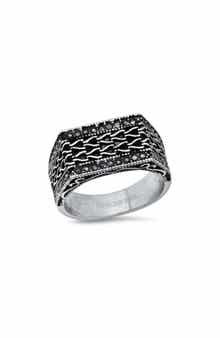 Men's Stainless Steel Simulated Diamond Ring