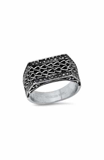 Men's Stainless Steel Simulated Diamond Ring