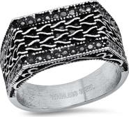 STEELTIME Men's Stainless Steel Simulated Diamond Ring