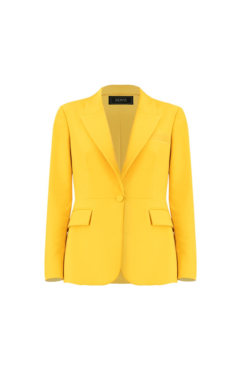 IVONNE Tailored Blazer with Flap Pockets, Alternate, color, Yellow