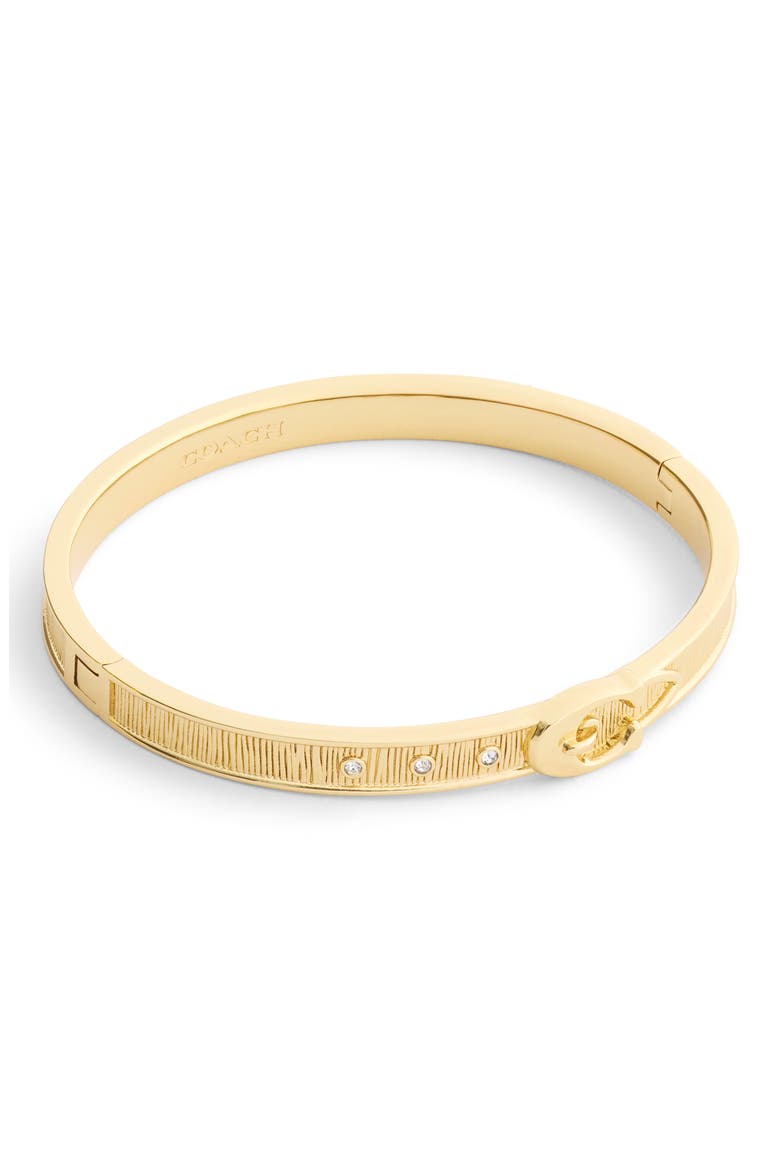 Buckle Brushed Hinge Bangle, Alternate, color, GOLD