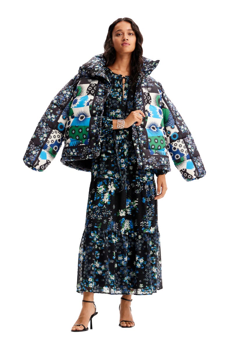 Desigual Rhode Island Floral Print Long Sleeve Maxi Dress, Alternate, color,