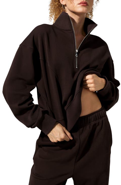 Women's SILKERRY Oversized Heirloom '89 Stand Collar Half-Zip Pullover