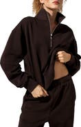 Lilysilk Women's SILKERRY Oversized Heirloom '89 Stand Collar Half-Zip Pullover