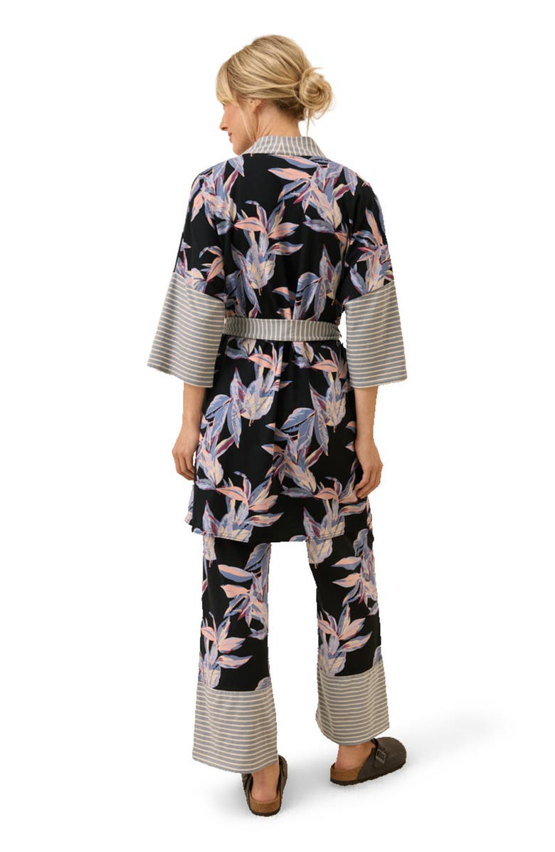 Pact Organic Staycation Short Robe, Alternate, color, Dark Leaves