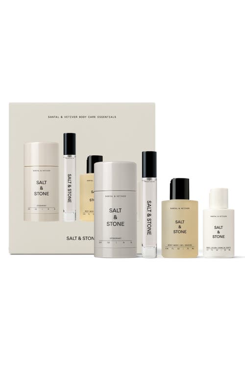 Salt & Stone Santal & Vetiver Essentials Set In Transparent