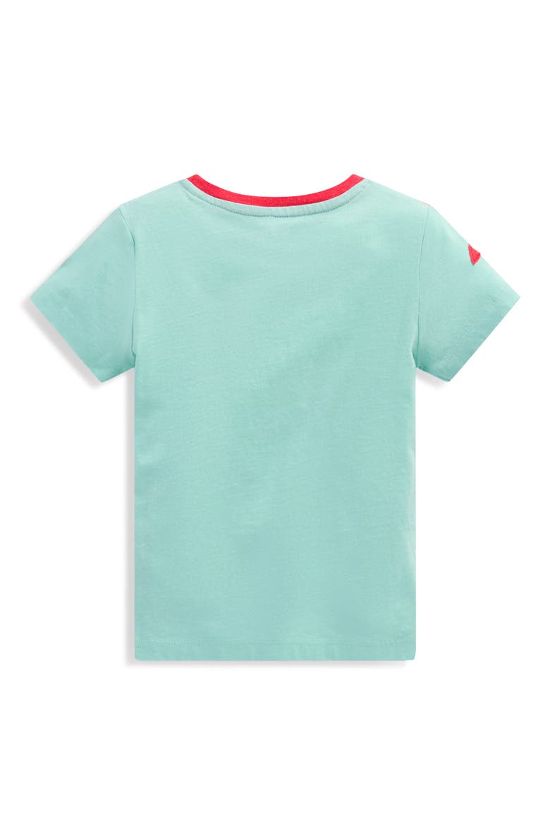 Kids' Crab Appliqué Cotton T-Shirt, Alternate, color, PASTEL TURQUOISE CRAB