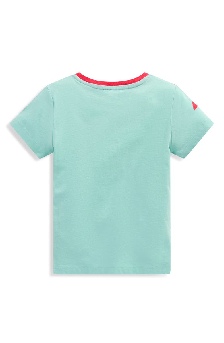 Mini Boden Kids' Crab Appliqué Cotton T-Shirt, Alternate, color, Pastel Turquoise Crab