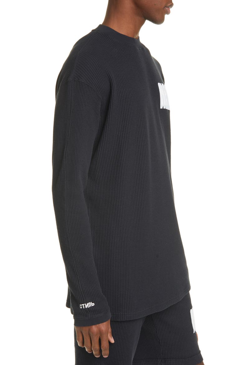 Bold Logo Organic Cotton Thermal T-Shirt, Alternate, color, BLACK WHITE
