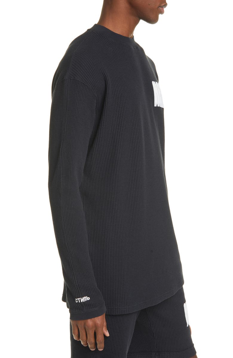 Heron Preston Bold Logo Organic Cotton Thermal T-Shirt, Alternate, color, 