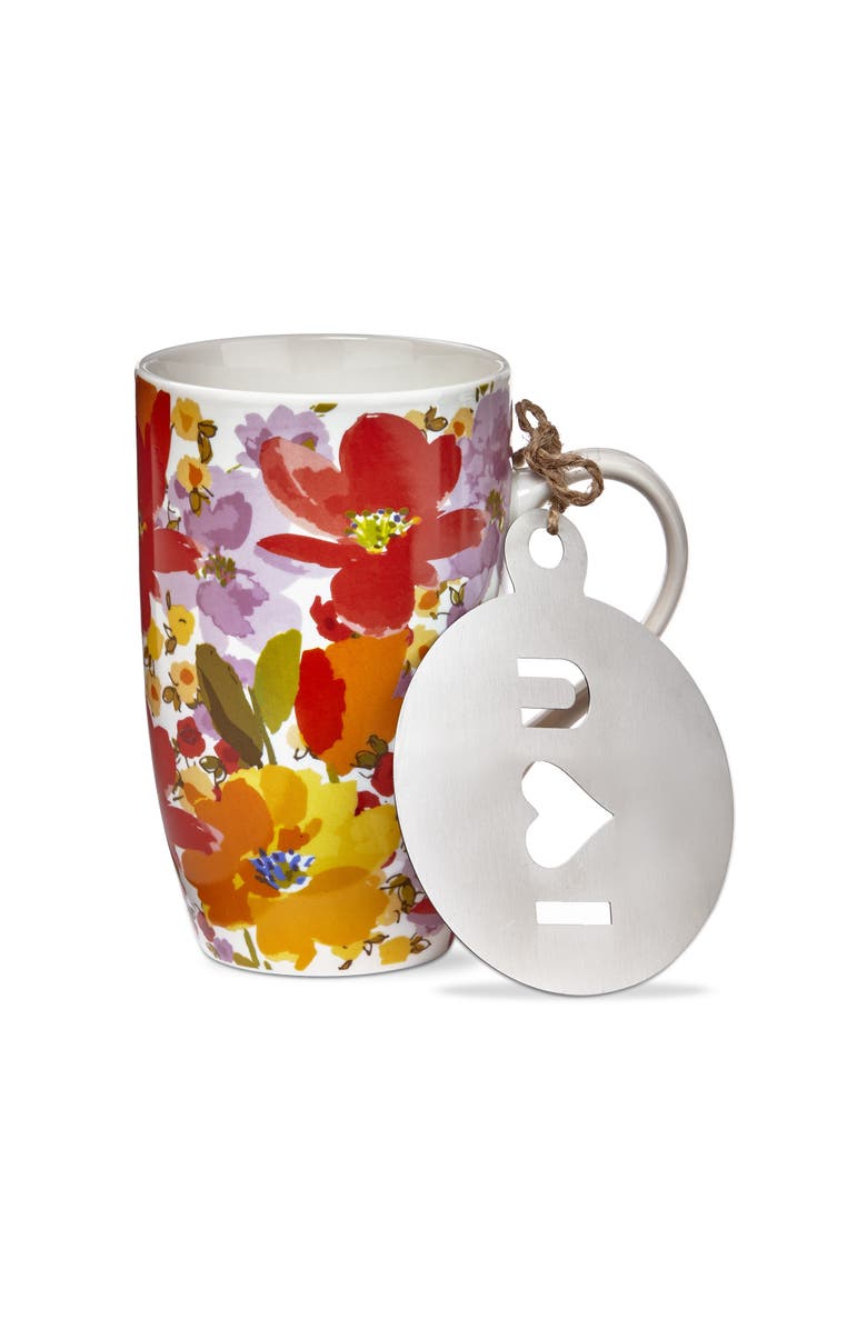 tag Springtime Floral Mug and Stencil Set - Perfect for Spring, Main, color, Multicolored