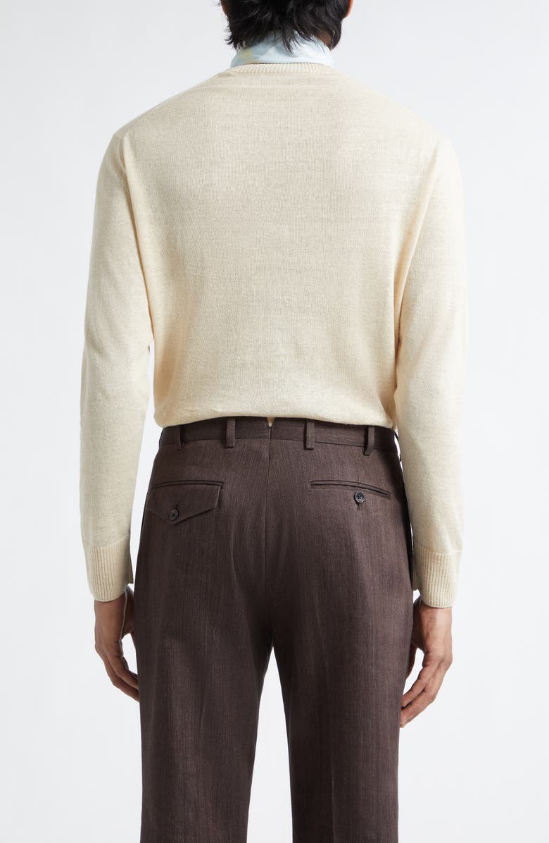 J. Mueser Flax & Cotton Crewneck Sweater, Alternate, color, Ecru