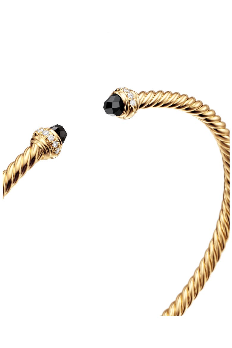Classic Cablespira® 18K Yellow Gold & Diamond Bracelet, 3mm, Alternate, color, BLACK ONYX