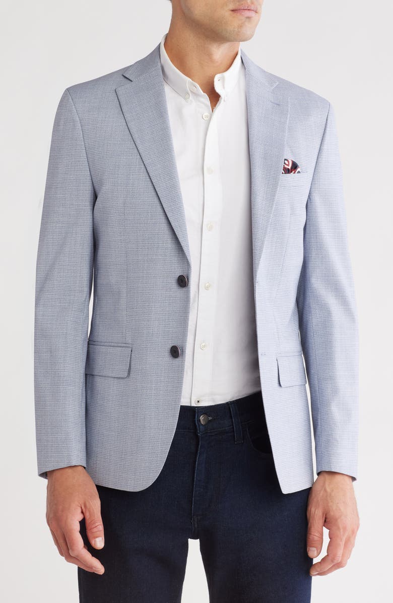 Ben Sherman Light Blue Microcheck Blazer, Main, color, 